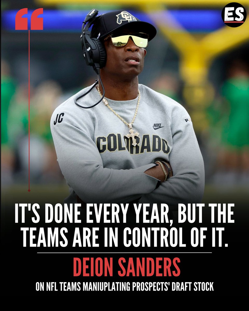 🚨 Deion Sanders drops the truth bomb! NFL teams playing 4D chess with draft rumors every year. 😱 As a draft veteran, he's seen it all! 🏈💭 ( VIA: @FOS )

#deionsanders #CoachPrime #Colorado #NFL #NFLFootball #nflnews #NFLDraft #NFLFreeAgency