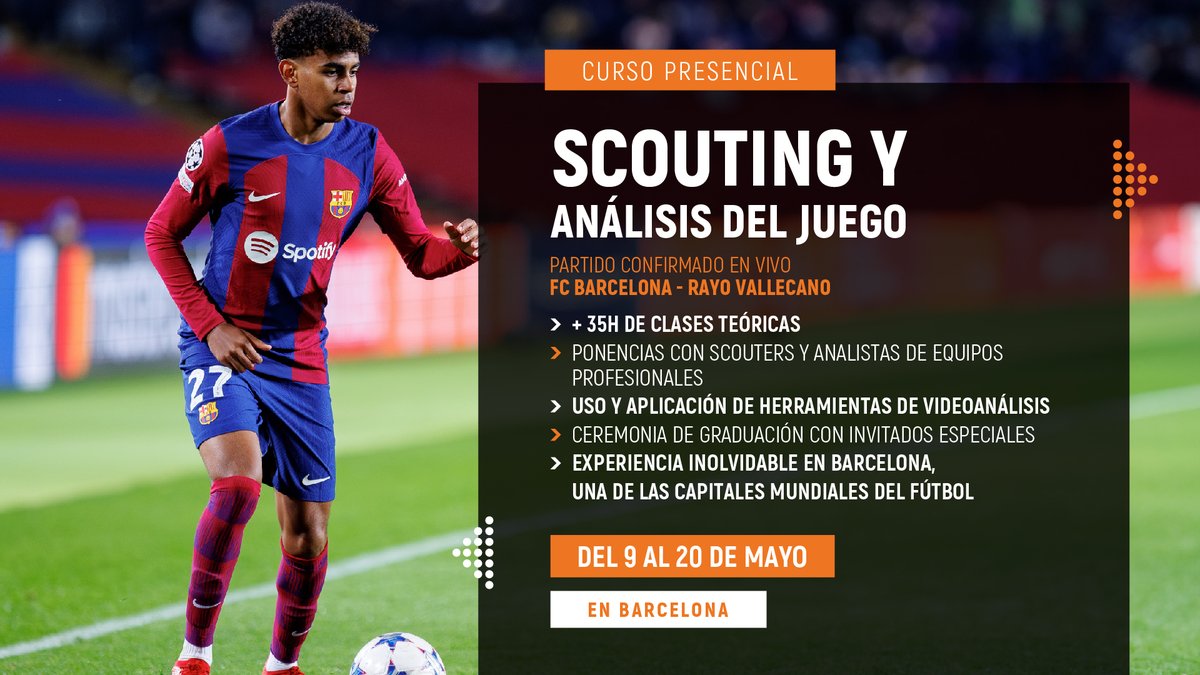 ❗️CONFIRMADO❗️Iremos a analizar en vivo el partido entre FC Barcelona - Rayo Vallecano!🙌🏽

El próximo mes de mayo, con los alumnos del curso presencial de Scouting y Análisis del Juego, analizaremos en vivo el último partido de esta temporada, en el estadio Lluis Companys⚽️…