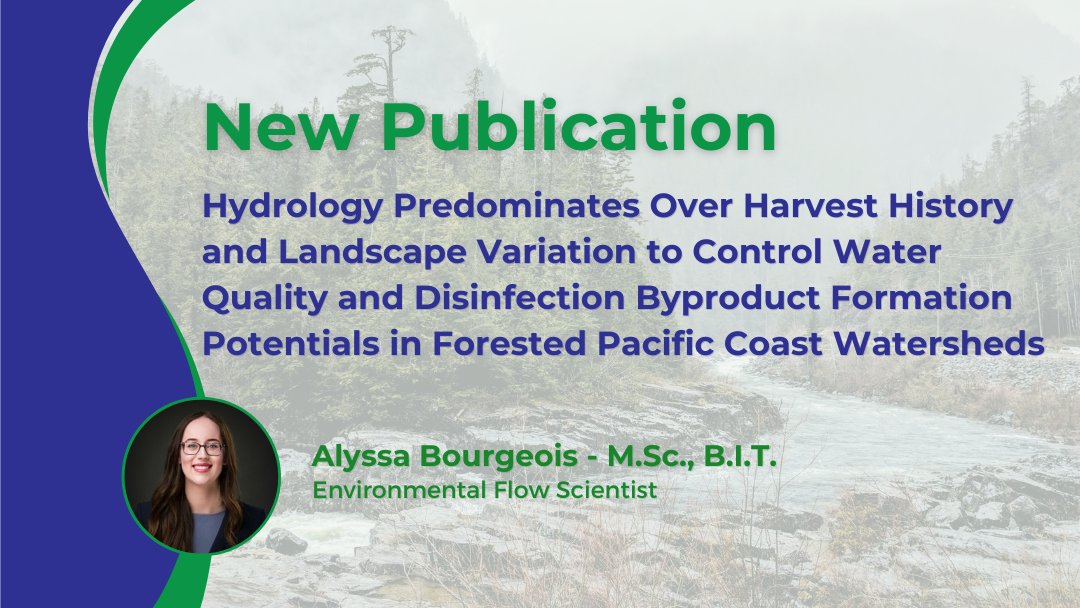 Alyssa Bourgeois, an Environmental Flow Scientist with Ecofish, studied how flow changes impact water quality in forested watersheds. Findings show storm flows have the biggest impact. Understanding flow is crucial for clean drinking water. Read more: ow.ly/ZGQa50Rej8r