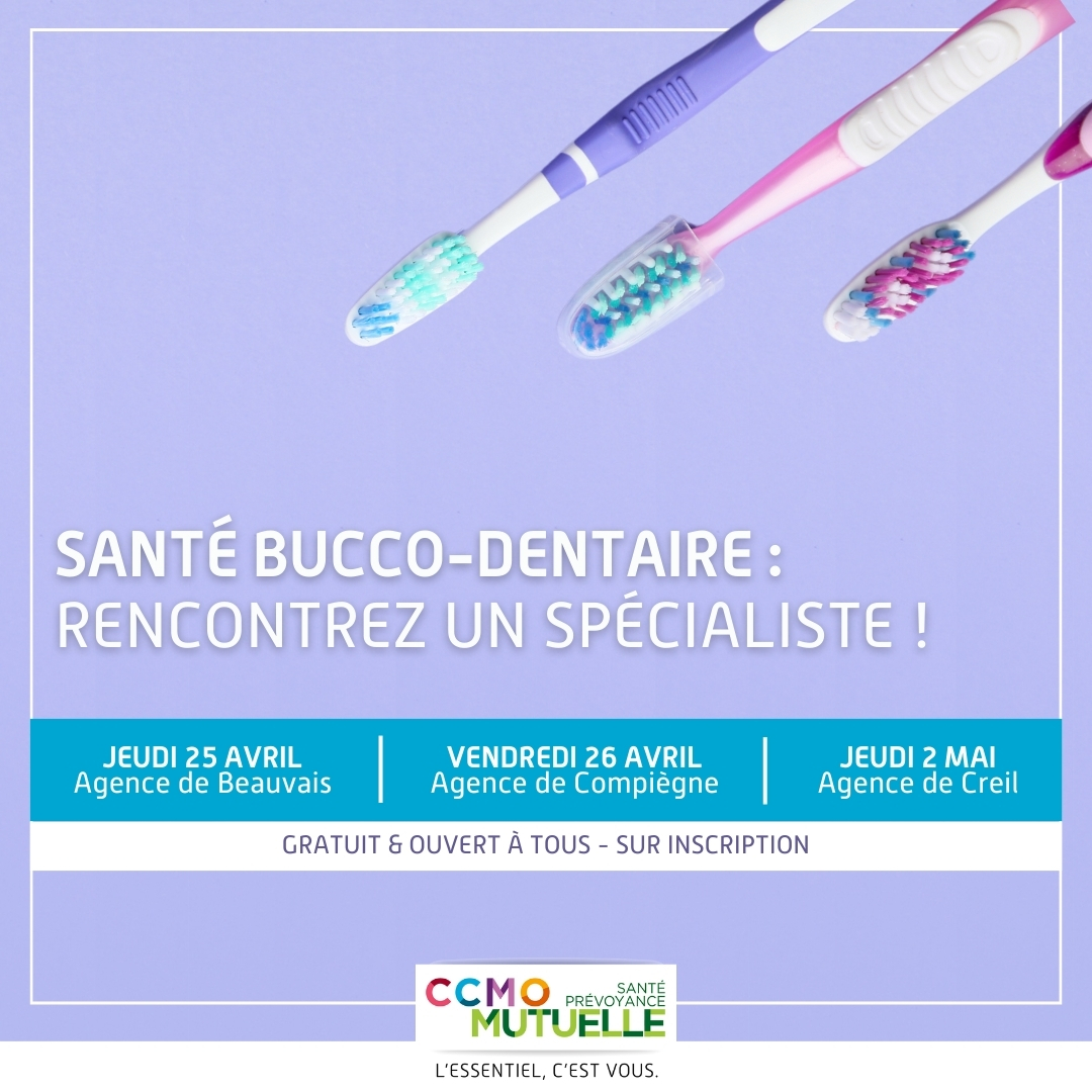 #Prévention 🦷 :  Rencontrez un chirurgien-dentiste lors d’un entretien dans nos agences &amp; bénéficiez de conseils personnalisés !

▪️ 25 avril - Beauvais
▪️ 26 avril - Compiègne
▪️ 2 mai – Creil

Gratuit &amp; ouvert à tous - En partenariat avec <a href="/UFSBD/">UFSBD</a>

👉 bit.ly/3IMdRG7