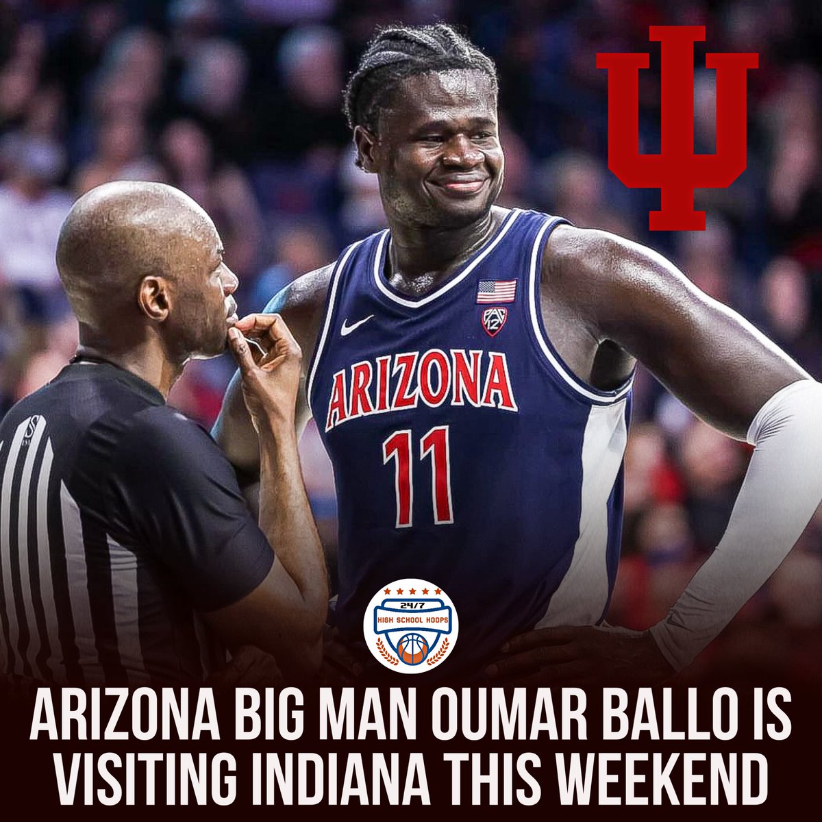 Arizona transfer Oumar Ballo tells me he’s taking a visit to Indiana beginning April 14th-16th. He also plans to visit Louisville April 16th-18th and Kansas State April 19th-21st. He’ll then visit North Carolina and Florida the following week. Ballo averaged 12.9PPG, 10.1RPG…