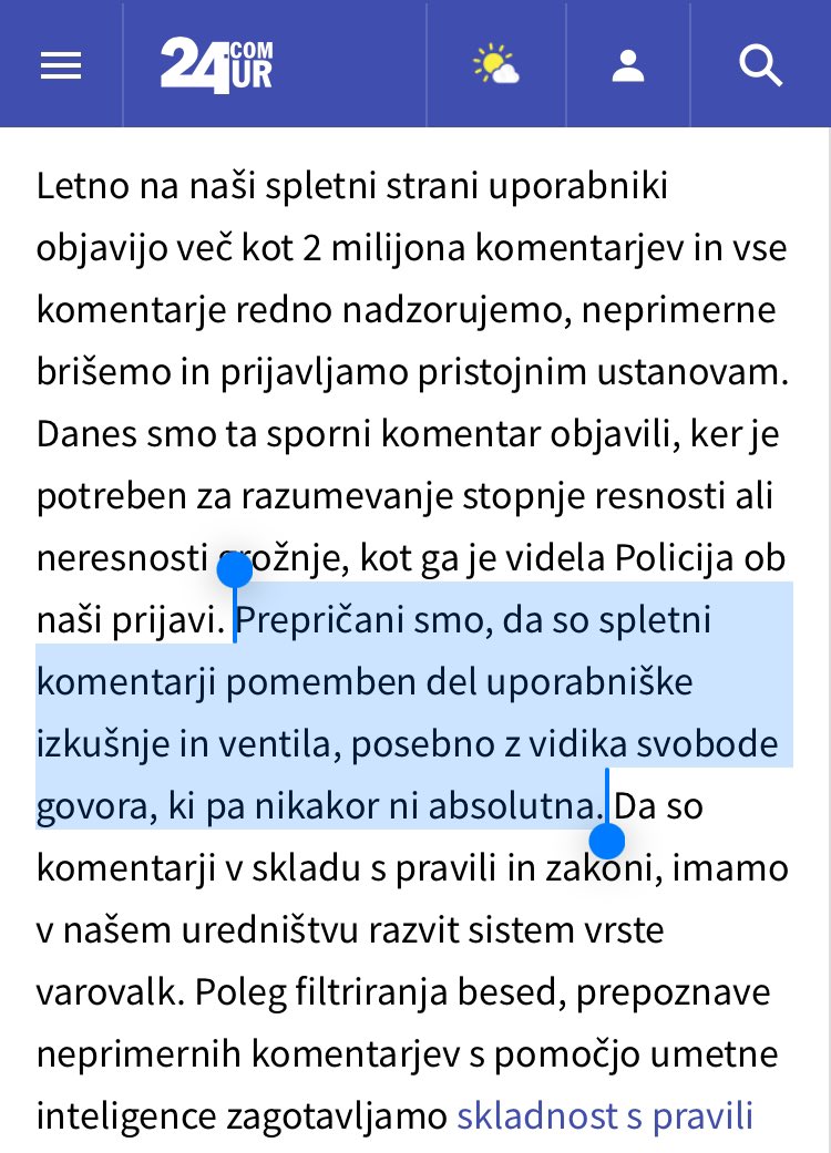 No no, bodite vsaj iskreni. Ukinitev komentarjev pod članki ne bi nič ogrozila svobode govora, ker je teh platform več kot dovolj, vključno z X. Načela bi vaše oglaševalske prihodke. Ker igrate igro pozornosti. Zato ste za panike, kot je bila zadnja, krivi tudi tovrstni mediji.