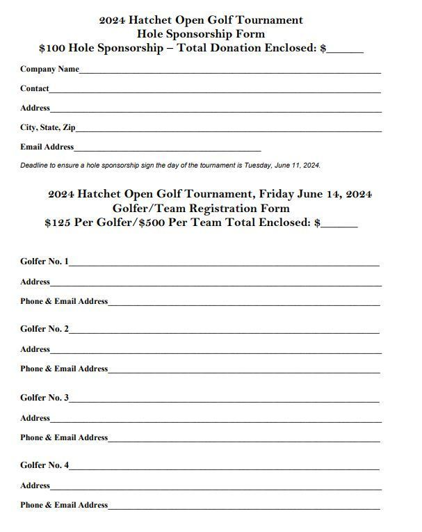 2024 Hatchet Open Golf Tournament