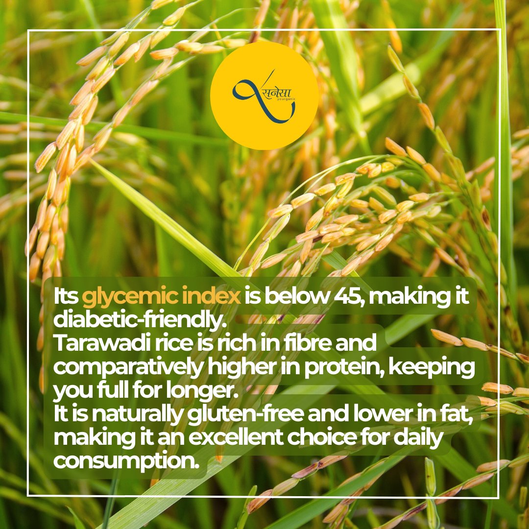 Tarawadi is a delicious Basmati variety that is low in calories and naturally gluten free. But what makes Sanesa's Tarawadi special? Tap the link to know! 

#tarawadi #rice #organic #sanesa  #basmatirice #chemicalfree #pesticidefree

instagram.com/p/C5npwZGMZRN/…