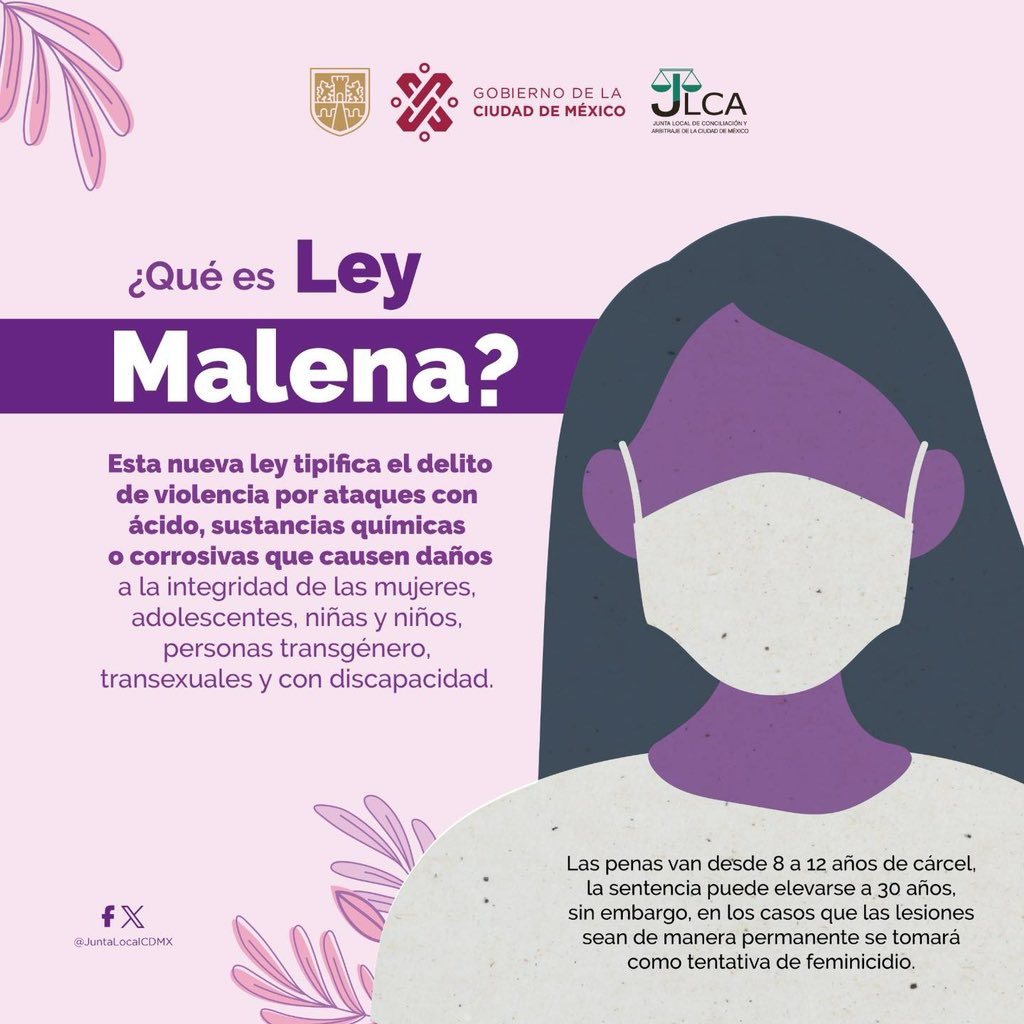 📌La Ley Malena fue nombrada así en honor a la saxofonista María Elena Ríos 🎷🌸, quien fue víctima de un ataque con ácido en 2019, garantiza el derecho a la salud y la reparación del daño de manera integral.