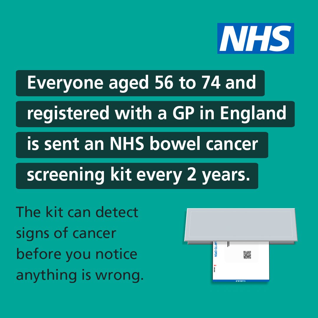 If you're aged 56 to 74 you may have received a screening kit for #BowelCancer please don't put it off this #BowelCancerAwarenessMonth