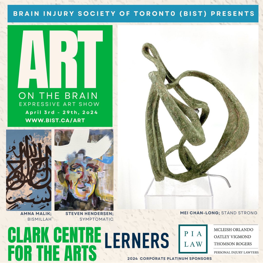 Art On The Brain Expressive Art Show is on at the Clark Centre for the Arts. See work from 40+ artists who live with #braininjury - painting, sculpture, photography, abstracts & a stunning 1500+ Origami ‘Master Crane Operator’ Exhibit bist.ca/ART @CBC_TOCommunity