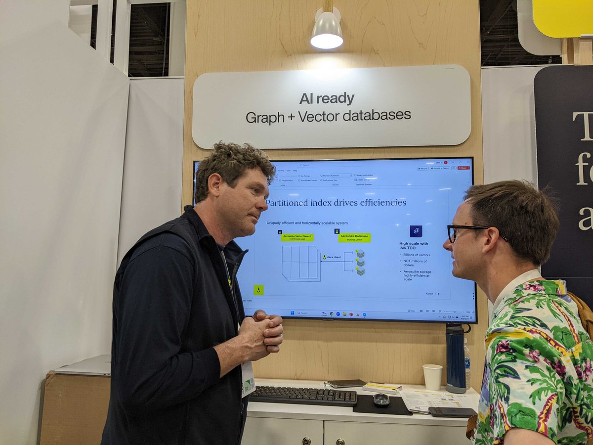 #GCN24 Post of the Day 🚀

Show us your post at Booth #1261 to be entered to win a $50 gift card, as well as see our demos on #GraphDB, #VectorDB, and more! @aerospikedb's graph and vector databases work both independently and jointly to support AI use cases.