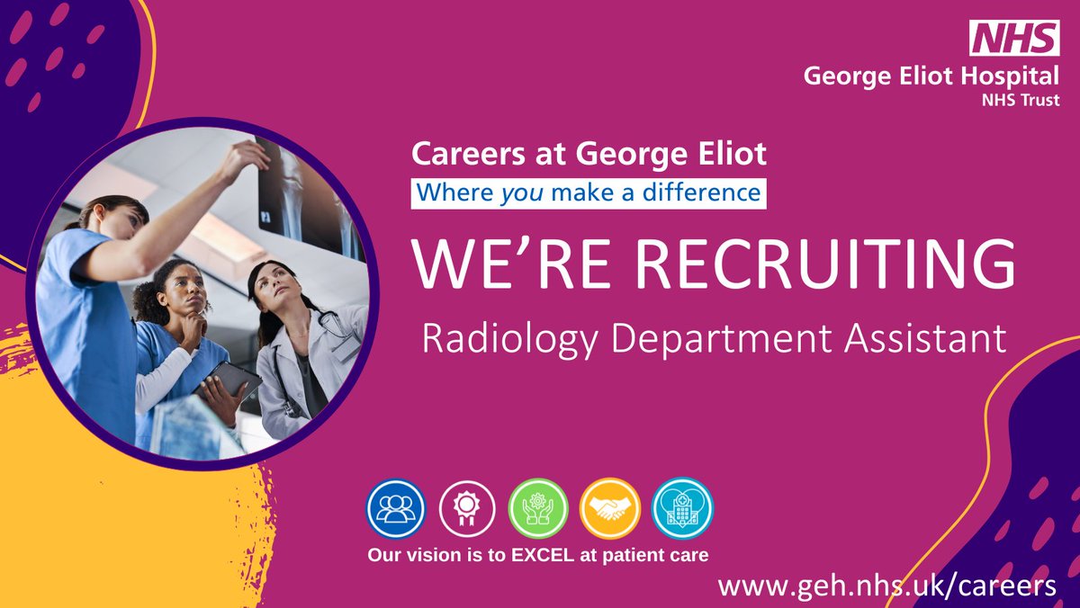 An exciting opportunity to play an important role in the Radiology department!
Click the link to apply: jobs.nhs.uk/candidate/joba…
#teameliot #nuneaton #assistant #NHS #jointeameliot