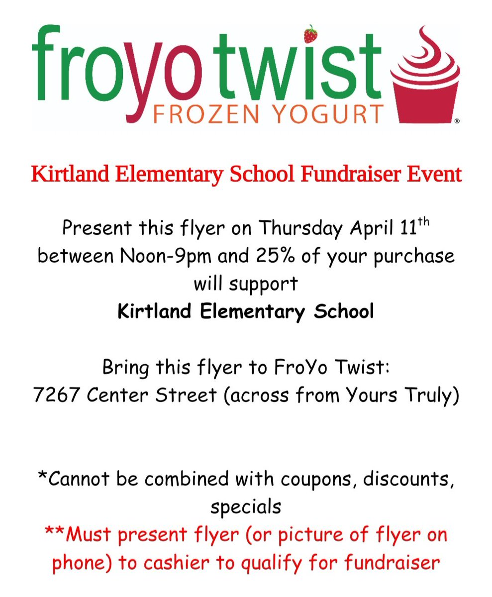 If you're around FROYO today, stop in for a treat and support KES. 
#hornetpride #staylocal