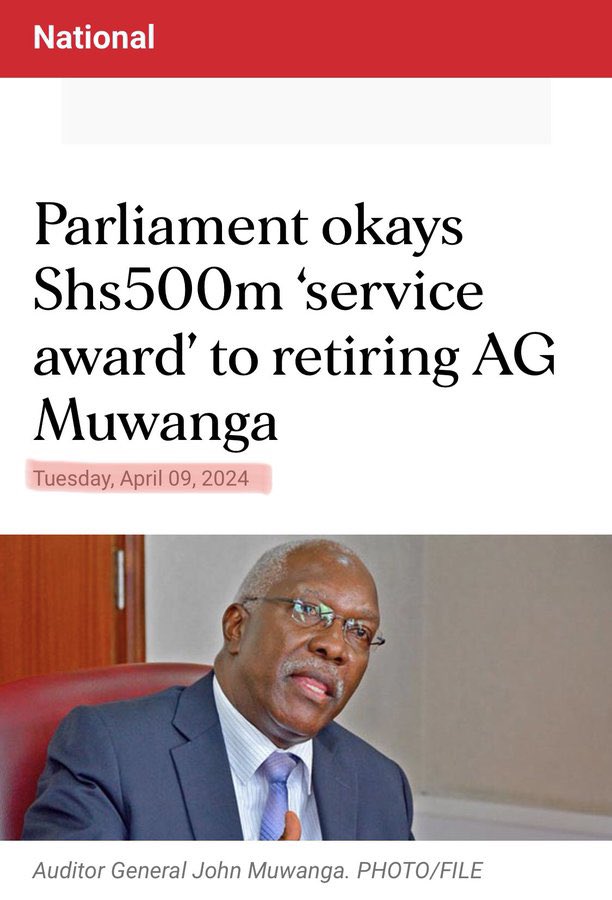 Service Awards! Auditor General has his emoluments; retirement benefits, laid out in article 163 of the constitution. Parliament is setting Service Award precedents so that at the end of their term, each MP can receive a Service Award; may be 500M to use in elections. It is well.