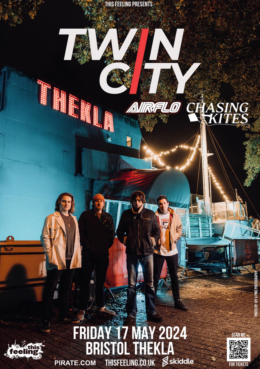 THEKLA SUPPORTS Over the moon to announce that our good pals @AirfloBand and @chasingkites1 will be joining us at @theklabristol on Friday 17th May 🤝 GET YOUR TICKETS NOW PEOPLE 🎫🎫🎫 skiddle.com/e/37136205 @This_Feeling