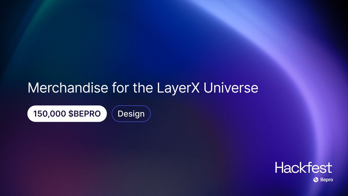 📣 Design gig open in the Task Marketplace! 🧑‍🎨 Create merchandise for the LayerX Universe. Deliverable: Artwork should be vectorial and suitable for high-quality printing, delivered in Figma, PDF, or Illustrator file formats. 💰 Reward: 150,0000 $BEPRO.…
