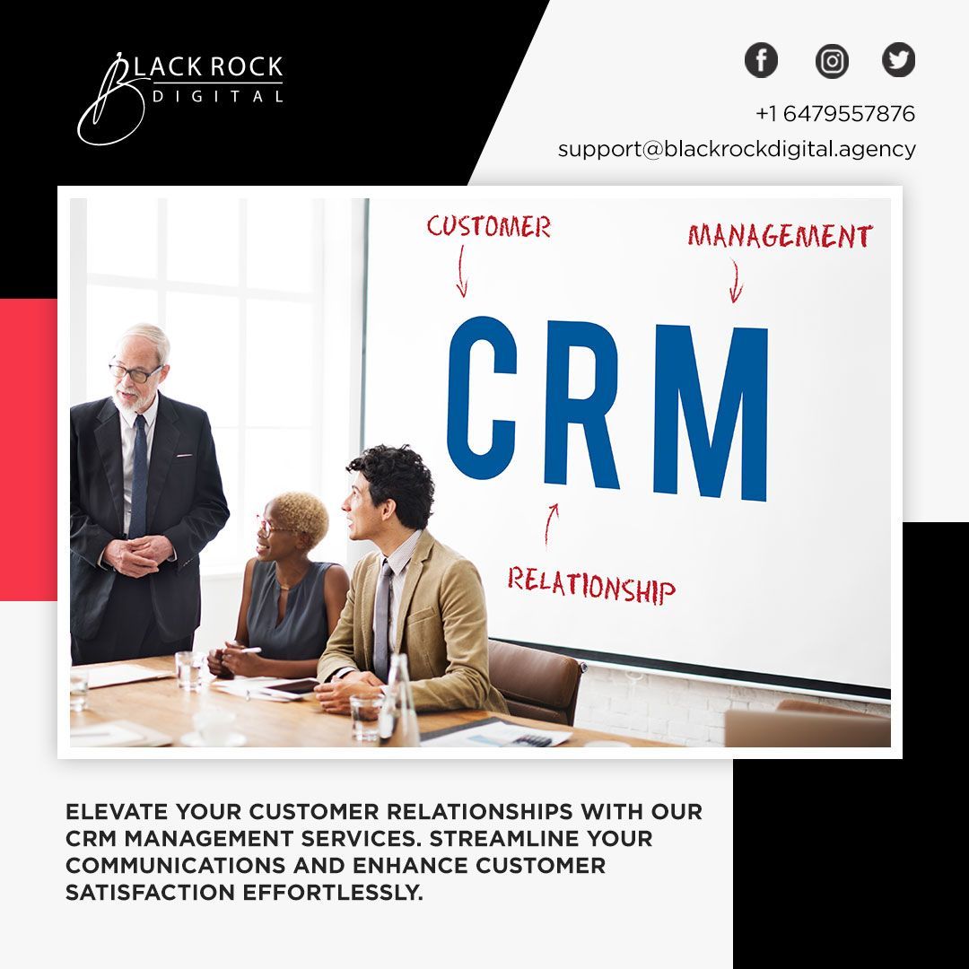 Unlock the power of seamless customer relationships with our top-tier CRM management services at Black Rock Digital. Elevate your brand's connection and watch your business thrive. 🌟💼 

#CRMExcellence #CustomerRelationships #BrandSuccess #blackrockdigital #agency #marketing