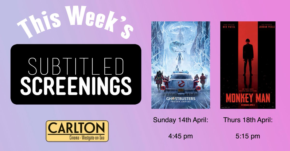 Our 𝐬𝐮𝐛𝐭𝐢𝐭𝐥𝐞𝐝 𝐬𝐡𝐨𝐰𝐢𝐧𝐠𝐬 are similar to any other movie showing we offer. Except for the subtitled words at the bottom of the screen to help those who struggle to hear. Book now > buff.ly/40FbjS2 #PicturedromeCinemas #CarltonCinema #Westgateonsea #thanet