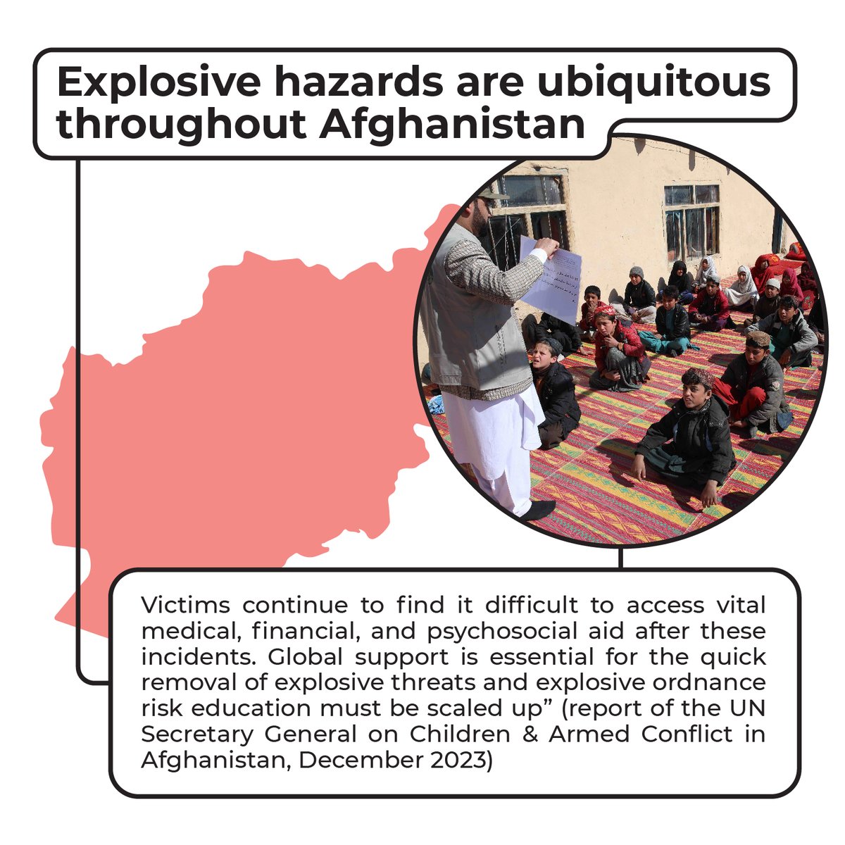 By prioritizing mine action activities such as land #clearance, risk education, victim assistance, and coordination support in #Afghanistan, we can significantly reduce civilian casualties and create a safer environment for humanitarian aid operations to take place.