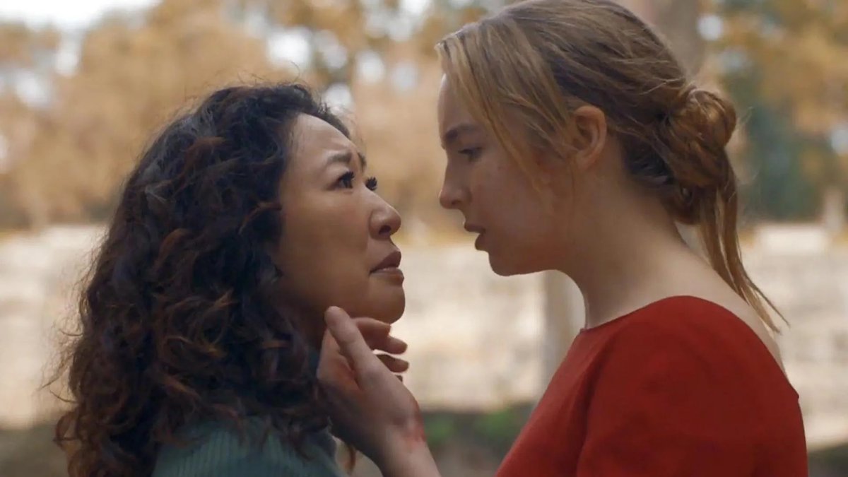 Sapphicaters's tweet photo. Jodie Comer and Sandra Oh in Killing Eve, 2018-2022 https://t.co/YCubod9BqI
