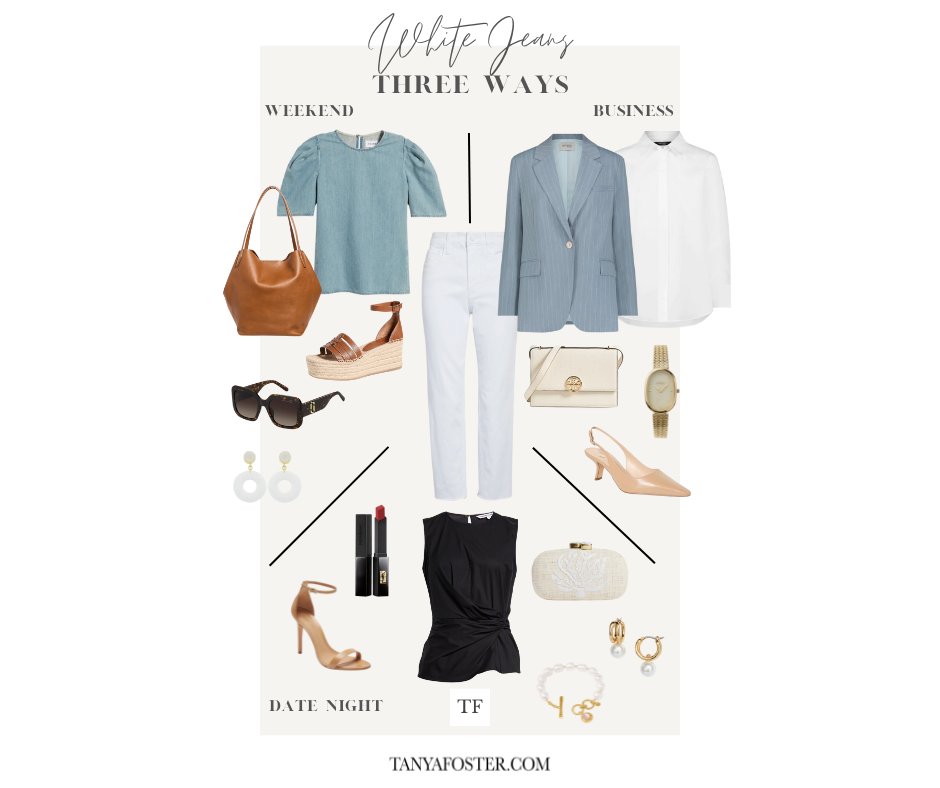 White jeans - three ways! tanyafoster.com/white-jeans-th…