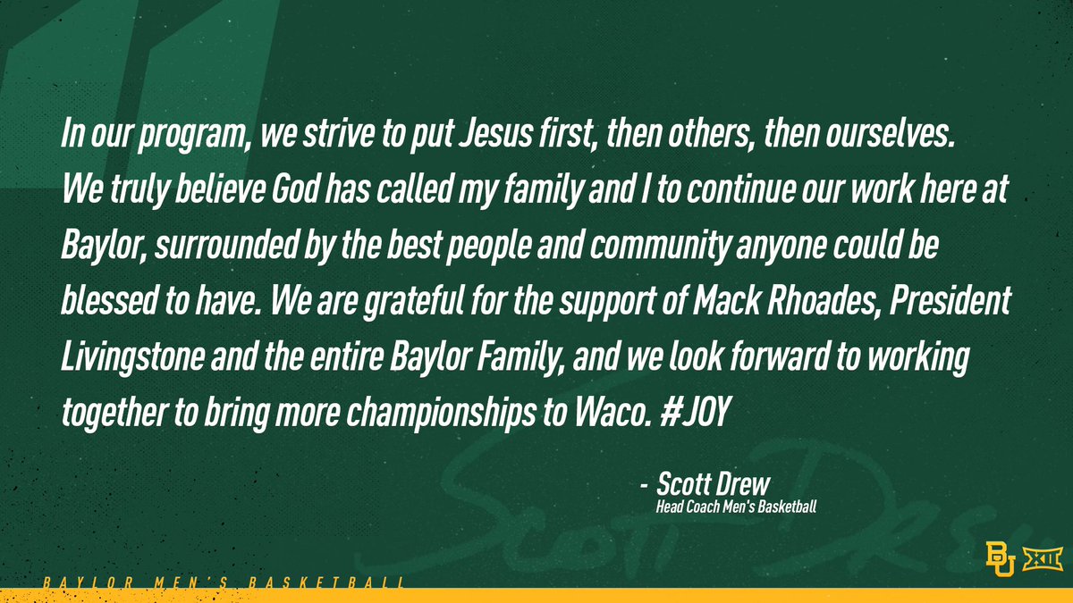 Scott Drew has released a statement.