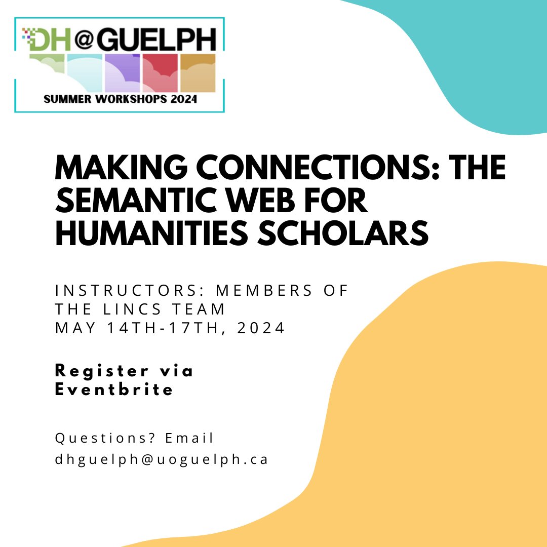 We'll be running an introductory workshop on Linked Open Data at the @DHatGuelph Summer Workshops, May 14th-17th! Register here to learn, hands-on, what we've built over the past 3 years: eventbrite.ca/e/dhguelph-sum…
