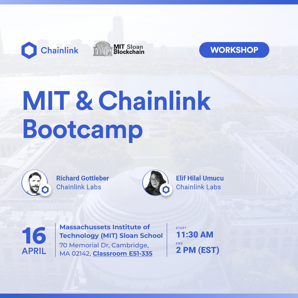 🚨Tech Enthusiasts & Devs Get Ready🚨 Join us at @MIT on April 16 to master JavaScript for Web3. From blockchain basics to building a censorship-proof news aggregator, elevate your skills for the future! 📅Date: April 16 🏛Venue: MIT Sloan School RSVP: lu.ma/ChainlinkMIT