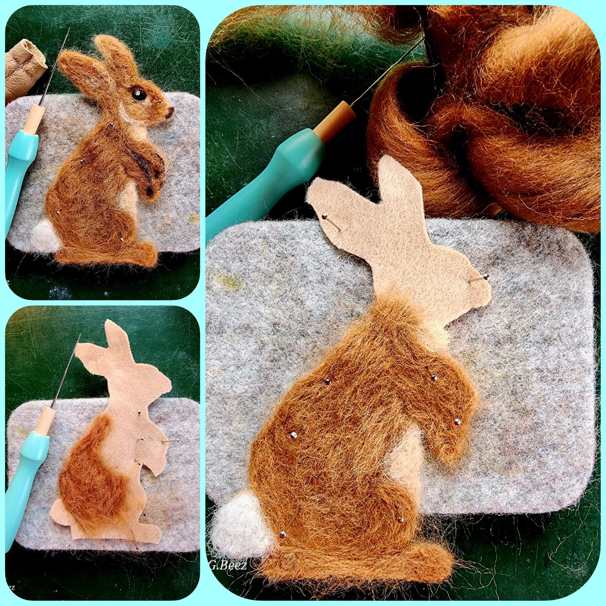 I've had a few hours to work on the next needlefelt project this week, this little rabbit hanging ornament.  Hoping to get the time to complete it today.  Have a good day🙂🐇