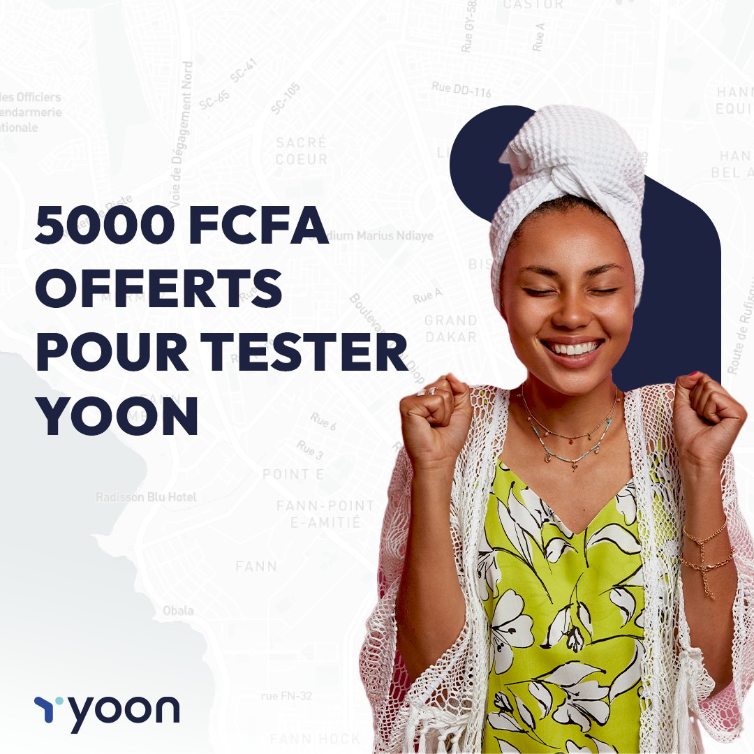 5000 FCFA de crédits Yoon dans votre appli dès le lancement, ça vous dit ? ❤️⚡️ Pour en profiter, inscrivez-vous sur : >> yoon.sn/inscription