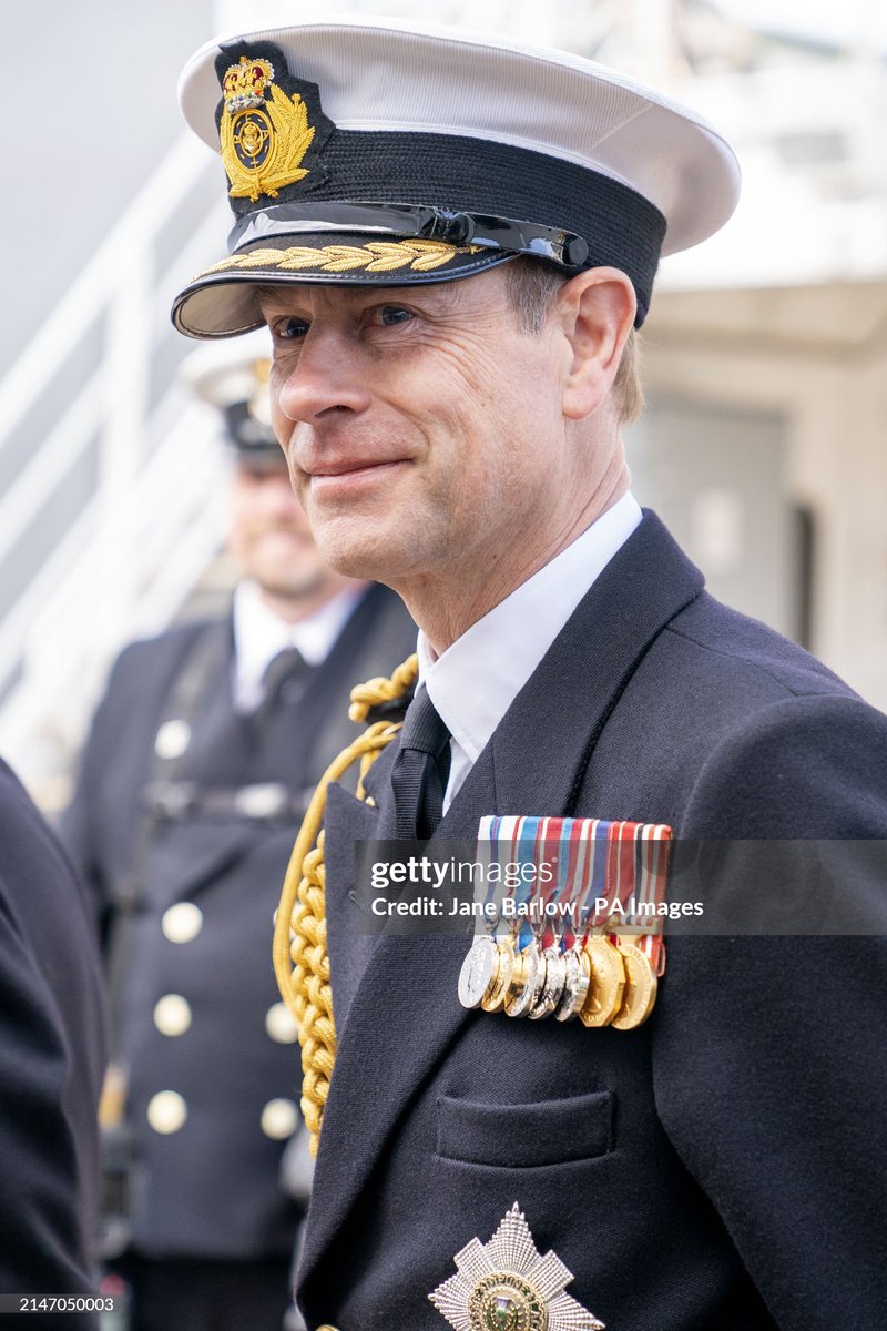 ✨Just one more amazing photo of our Duke of Edinburgh today ❤️ Prince Edward pictured ahead of the Service of Dedication for the Royal Fleet Auxiliary ship, RFA Stirling Castle, in Leith, Edinburgh. 📸Jane Barlow/PA Images via Getty Images