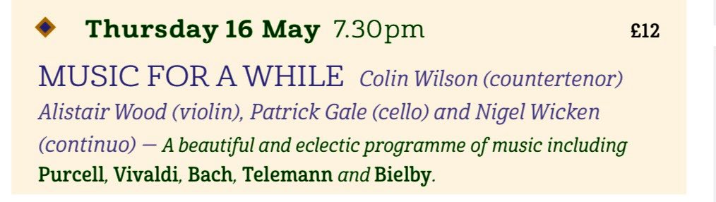 V excited to be performing in a concert of baroque goodies in Penzance’s magnificently completed Catholic church as part of next month’s richly varied festival there.