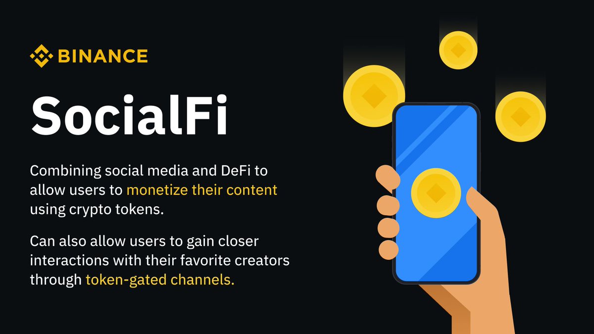 Social Media 🤝 DeFi Combining these two opens up a wide range of opportunities. Such as ➡️ academy.binance.com/en/glossary/so…