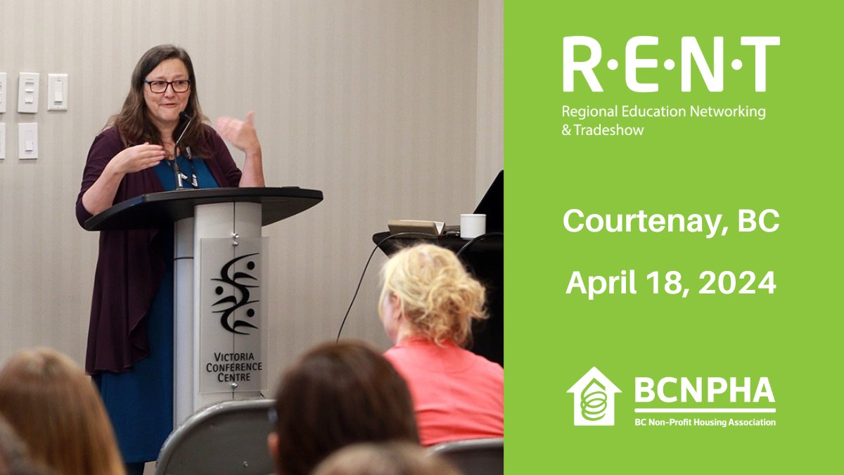 The countdown is on! One week until join over 200+ delegates from across BC to discuss today's non-profit housing challenges and solutions, and connect with housing experts and innovators. See you in Courtney BC for 2024’s first BCNPHA RENT event!