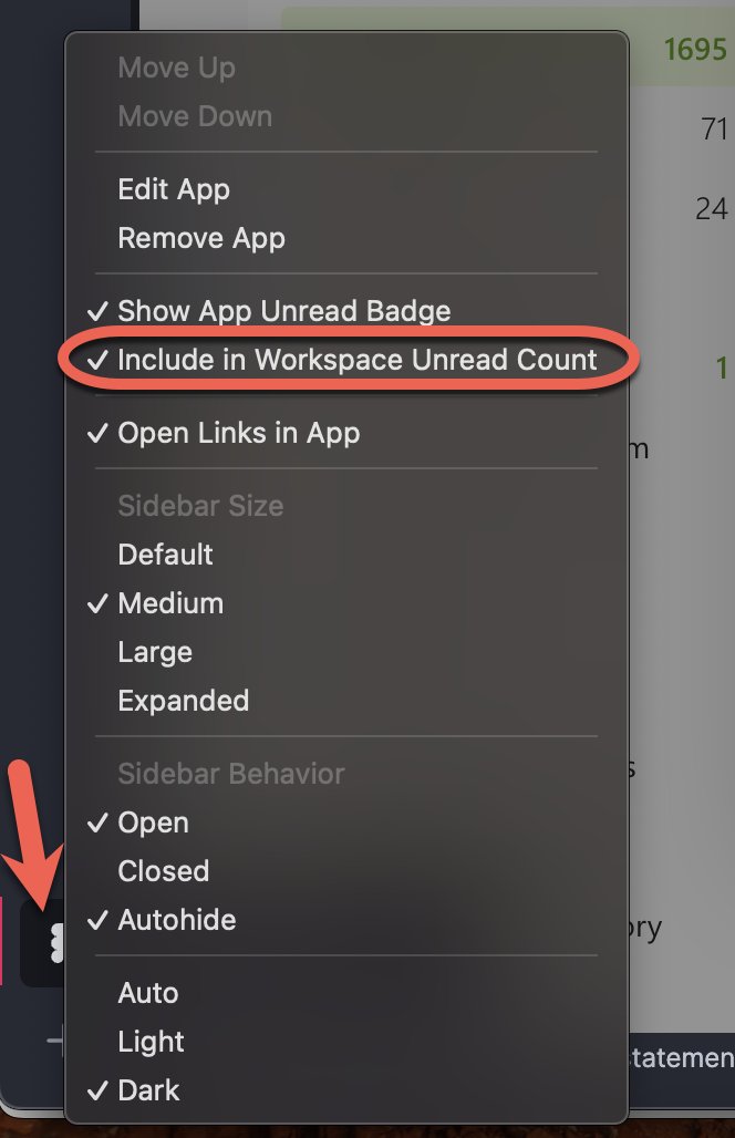 shiftbrowser's tweet image. Is spring showering you with notifications? To customize workspace notifications in Shift right-click an app and toggle on/off ‘Include in Workspace Unread Count’  #shifttips #notifications