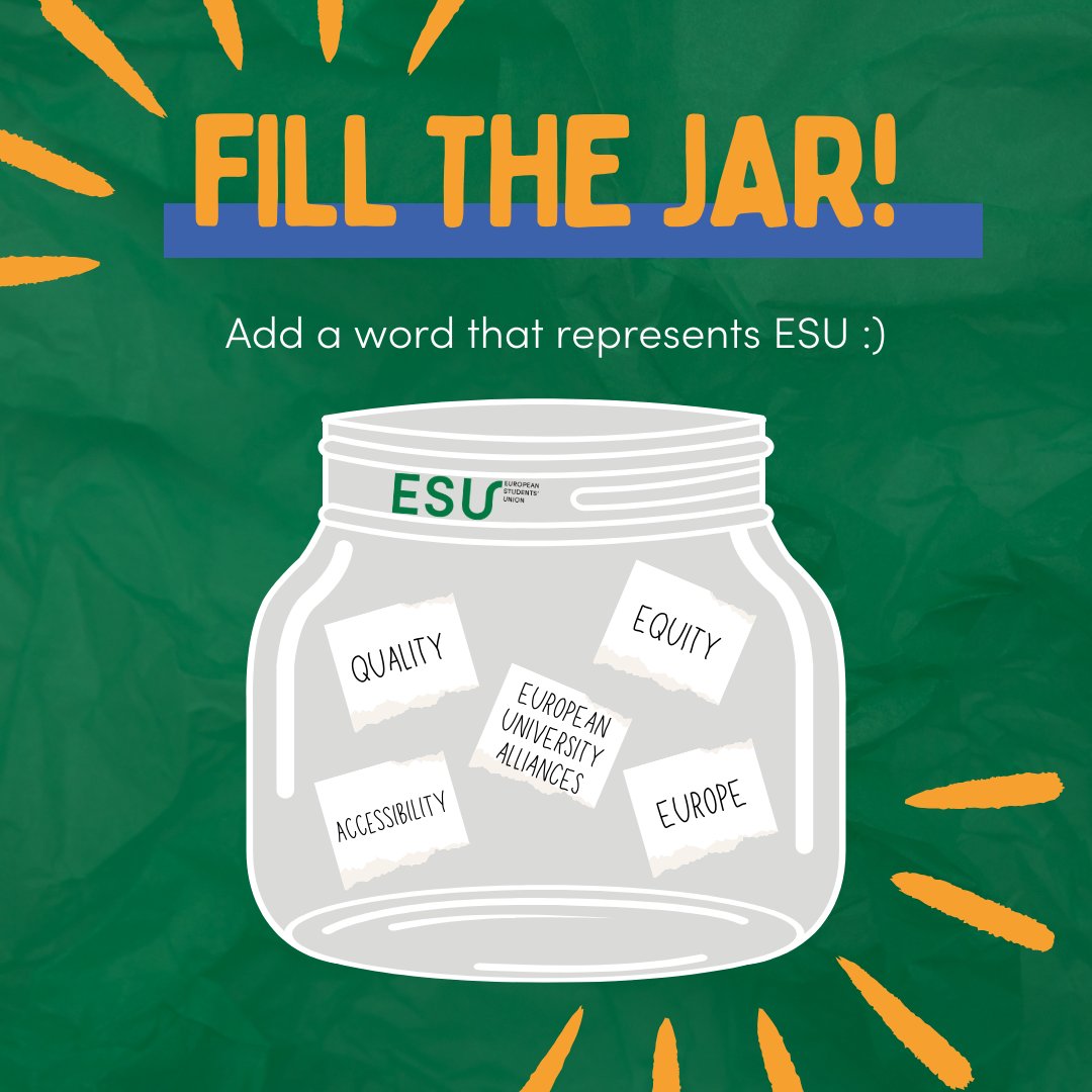 Let's fill the jar! Add a word that symbolizes our values and represents our organization. 🌟 #students #values #ESU