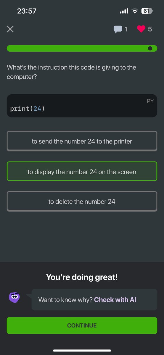 Yu_tong's tweet image. 加減用用看😗 目前目標是每天20分鐘 #sololearn #code