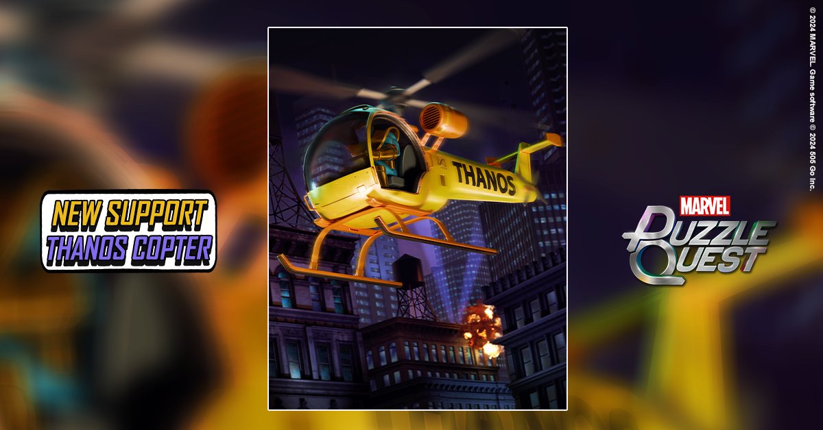 🚁 The hits just keep coming! Who needs the infinity stones to travel when you've got the Thanos Copter? 🚁 Check out this Mad Titan-approved Support today! mpq.social/tcptr