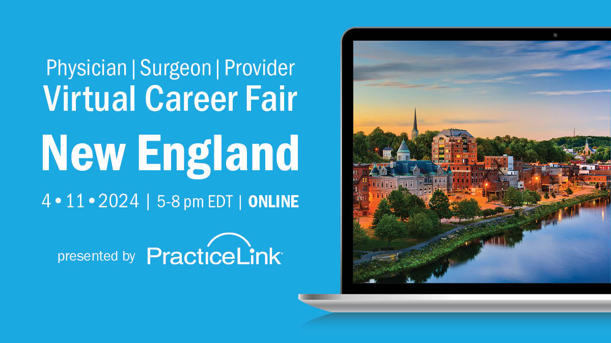 To meet recruiters from Dartmouth Health, Northeastern Vermont Regional Hospital and other top organizations in Connecticut, Maine, Massachusetts, New Hampshire, Rhode Island and Vermont, join PracticeLink’s Virtual Career Fair for the New England region! hubs.li/Q02sxKcv0
