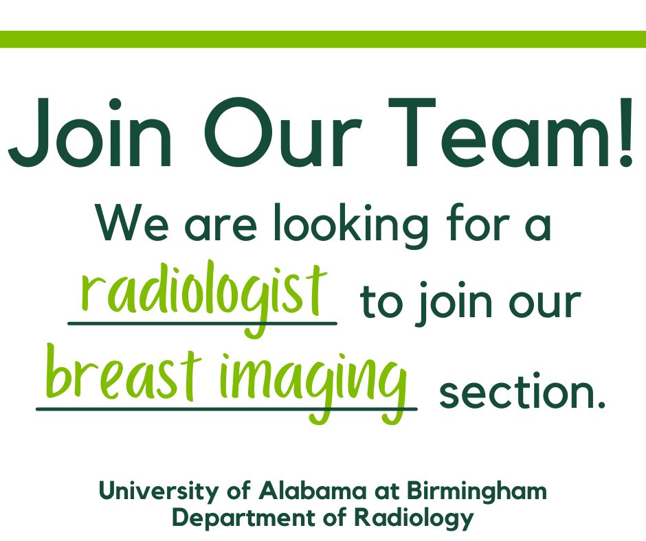 Join our team! We are looking for a #radiologist to join our breast imaging section! Click here to apply! bit.ly/3C5AWOY @BreastImaging @AAWR_org @RadClinics @ABR_Radiology @RSNA @radiology_rsna @StefanieZalasin @kathrynzamora20