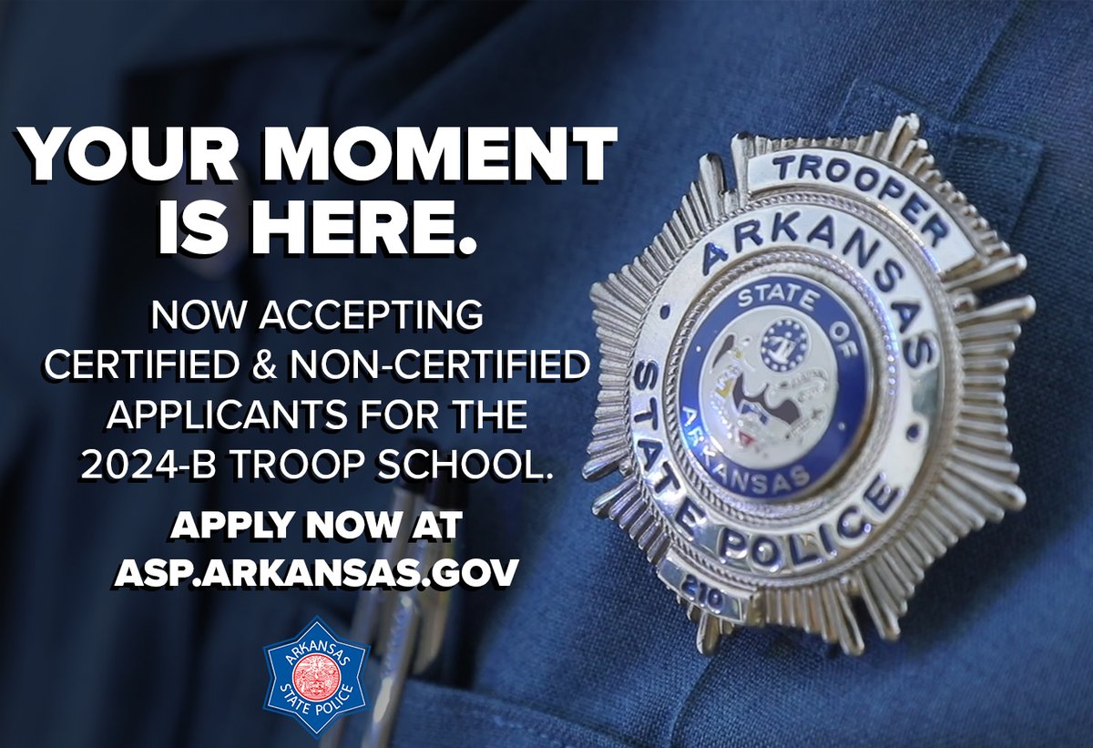 YOUR MOMENT IS HERE. We’re currently accepting CERTIFIED AND NON-CERTIFIED applicants for ASP Troop School 2024-B, scheduled to begin in October. For details on the application process, visit: bit.ly/ASPTroopSchool… DEADLINE TO APPLY: April 30, 2024 – 11:59 p.m.