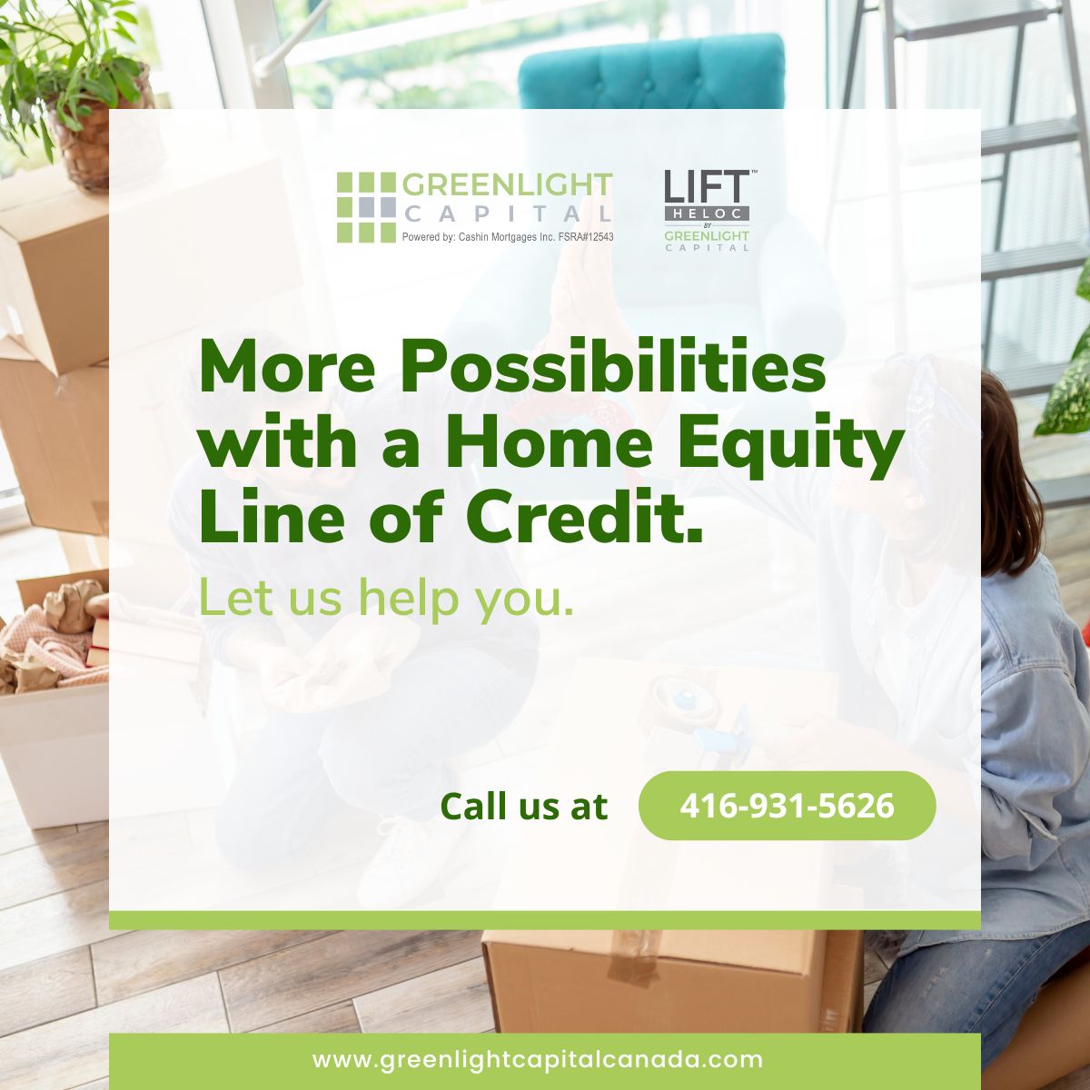 Unlock More Possibilities with a Home Equity Line of Credit! 💼🏠 Ready to tap into your home's equity for financial flexibility? Call us today to explore your options and take the next step towards achieving your goals. 

#HomeEquity #LineOfCredit #Greenlightcapital