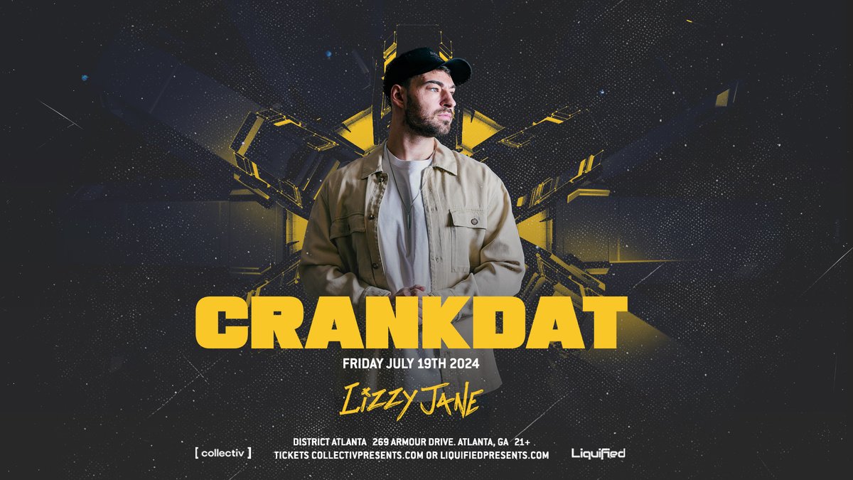 ATL IS GONNA GET CRANKED! @Crankdat & @thisislizzyjane are taking over District Atlanta on July 19th. His shows have been blowing out, so don't sleep on tickets! ⚙️💥 🎟: bit.ly/CRANKDATATL2024