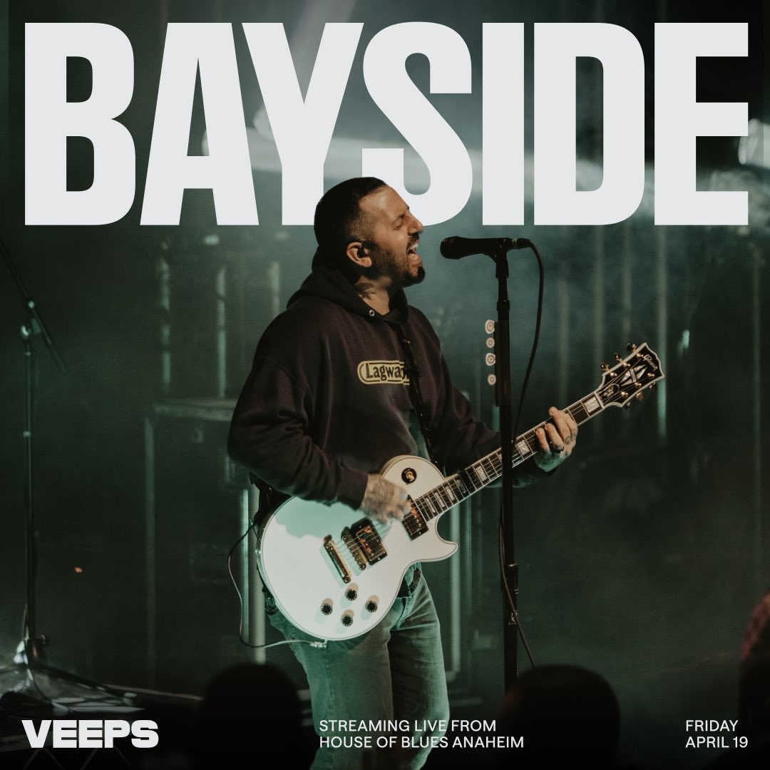 Next Friday, April 19th, we are livestreaming our House of Blues Anaheim show with @veeps to bring The Worse Things Than Being Alive Tour straight to you, wherever you are!

Save your spot at veeps.events/bayside. 🎫