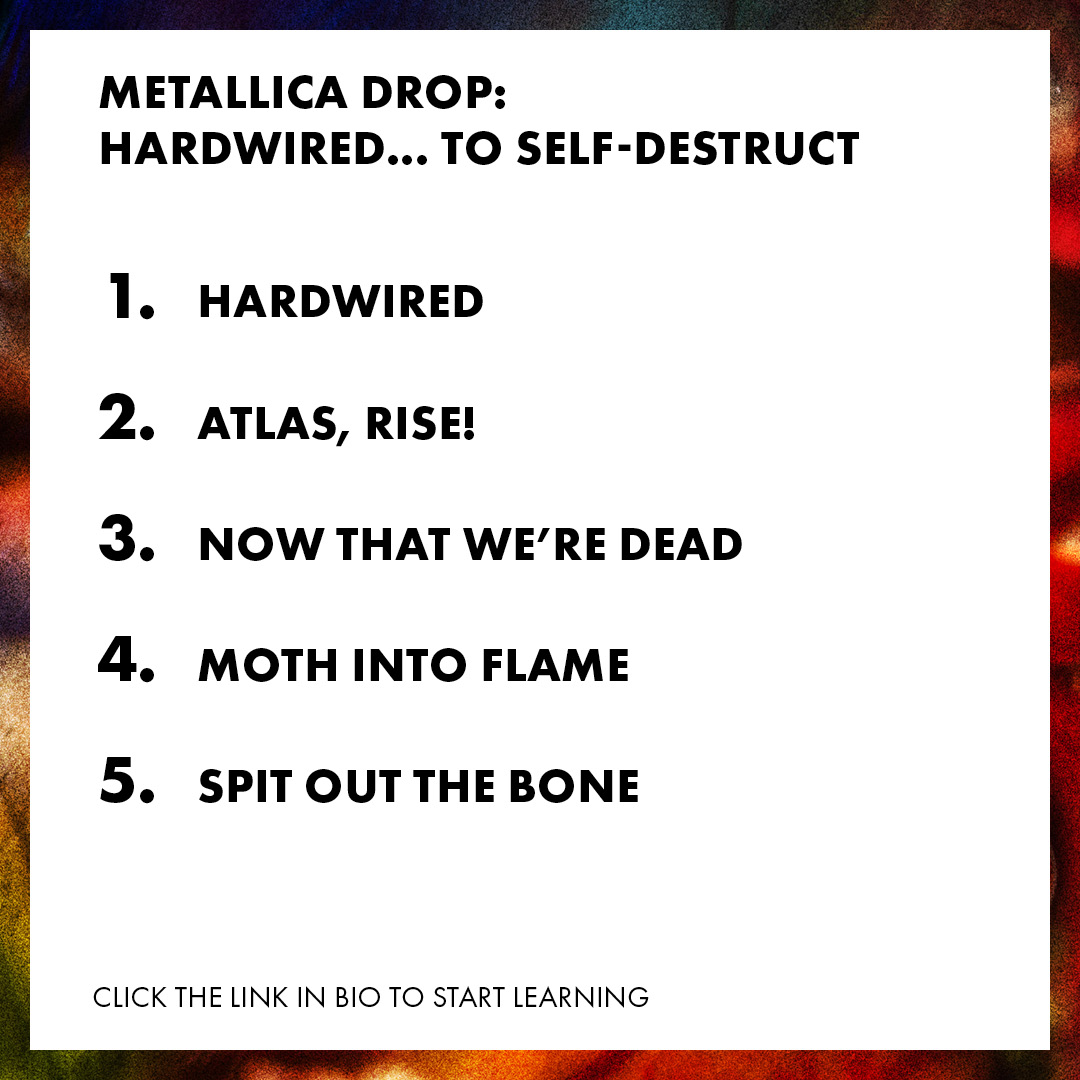 We’re here with the final installment of @Metallica’s Fender Play collections. Master 5 songs off their 10th studio album “Hardwired... to Self-Destruct.” including “Hardwired,” “Atlas, Rise!,” and more. Head to the link to start learning: bit.ly/49O1BQB