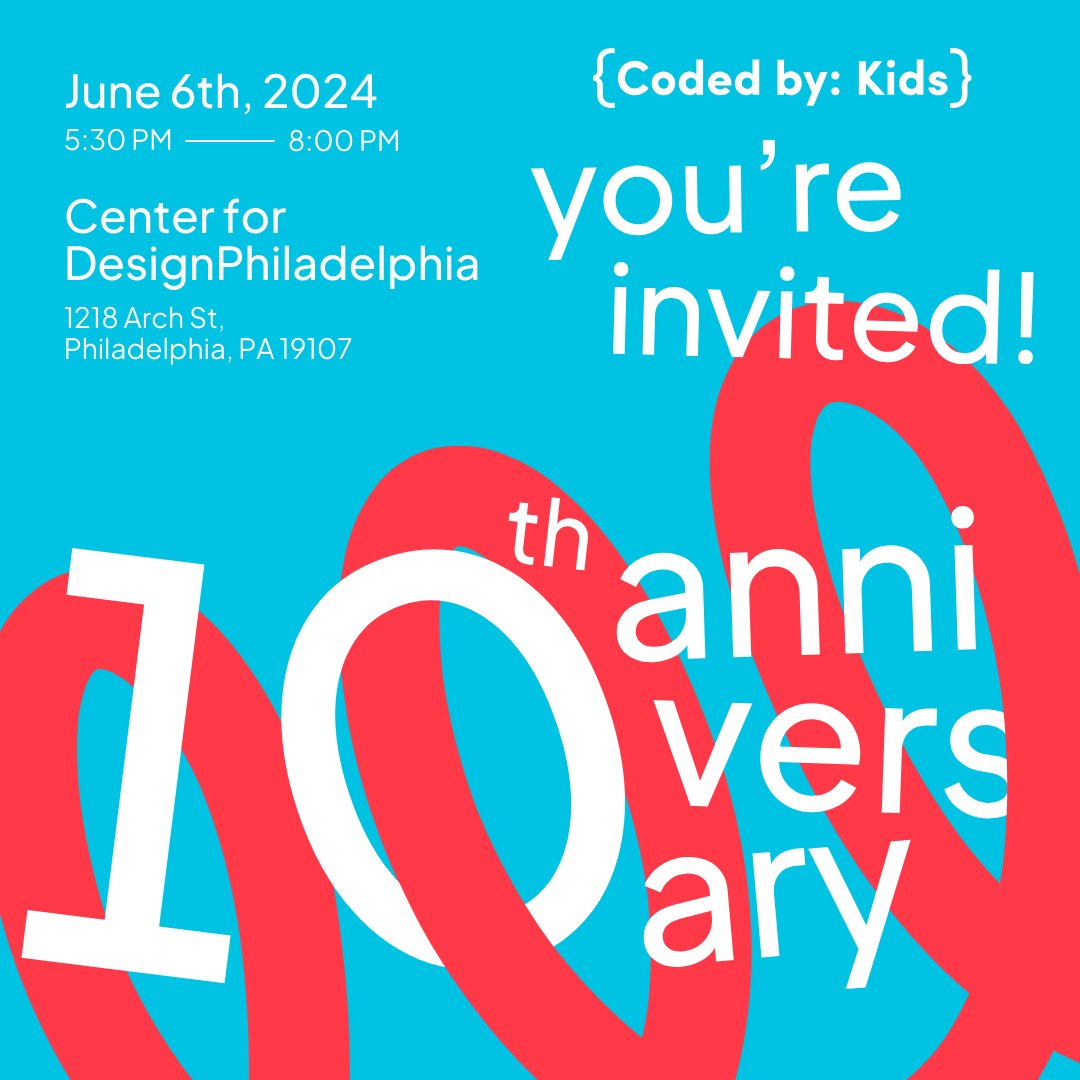 Time is running out to save with early bird tickets for our #CodedByKids 10th Anniversary fundraising event. Get your general admission ticket by Monday, April 15th, use code CELEBRATE, and save 20%: bit.ly/3TizLGX  #CBK10
