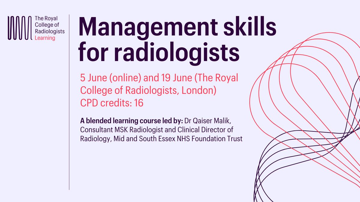 Final few places left on our summer Management Skills for Radiologists course ⏳ If you're an aspiring or existing clinical leader or director in radiology, book your place today: bit.ly/MgntCR @clinradiology @_the_SRT
