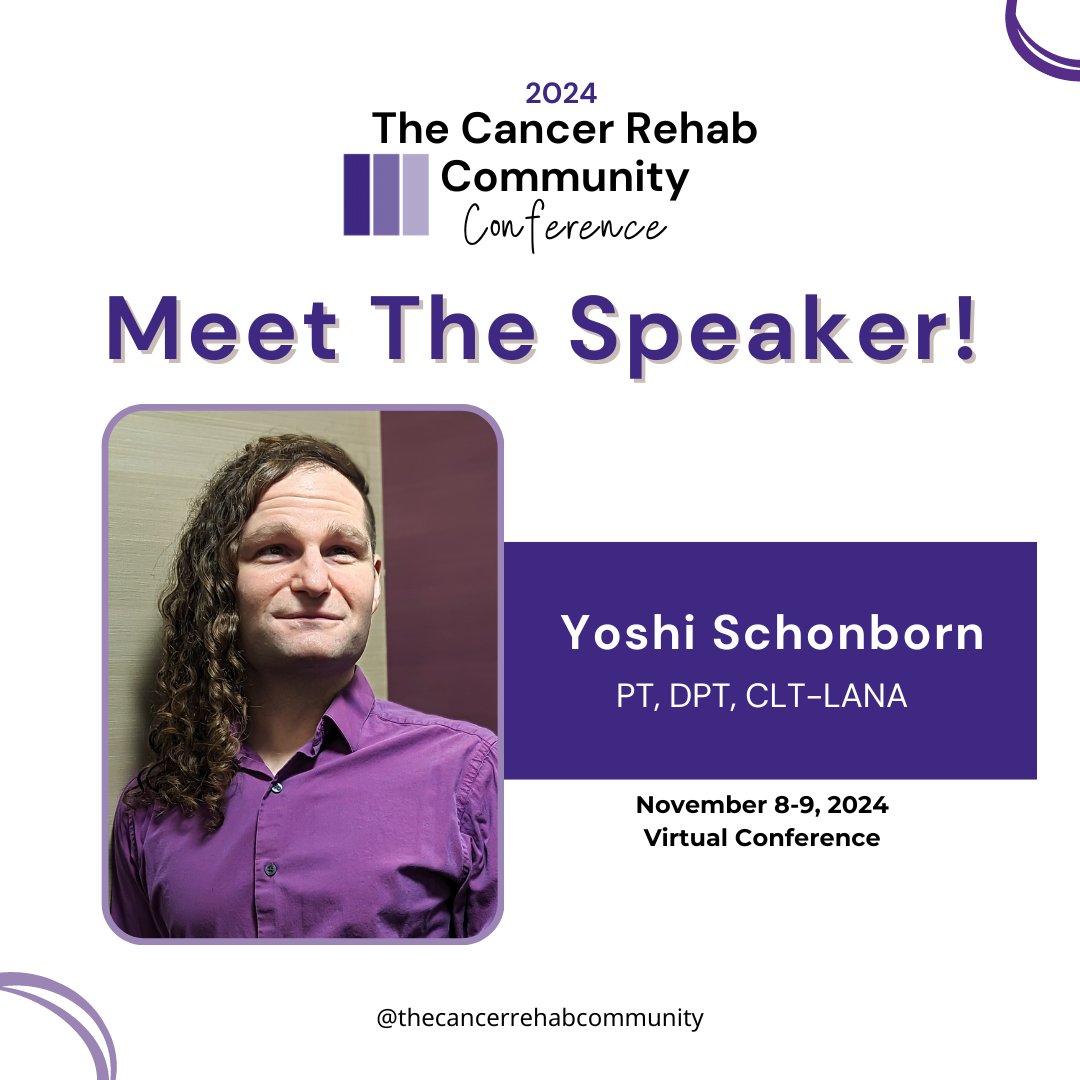 CancerRehabComm's tweet photo. SAVE YOUR SEAT TODAY: https://t.co/L1napI8qzv

Meet Your TCRCC 2024 Speaker:

⭐Yoshi Schonborn!⭐

LANA certified, oncology rehab, pelvic PT, and treatment of LGBTQ+ patients. 

We have so much to learn from Yoshi! 🙌👏

#tcrcc2024 #cancerrehab https://t.co/gvC3SvSEoP