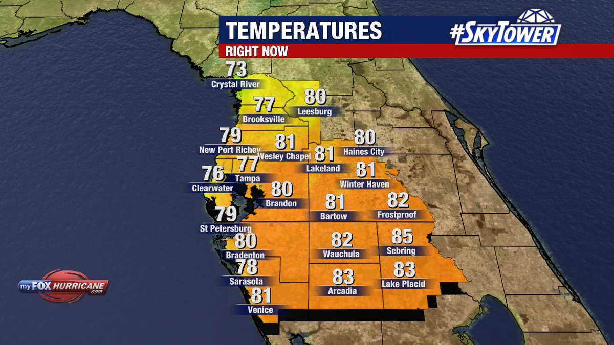 Here are your lunch time temperatures around the area.