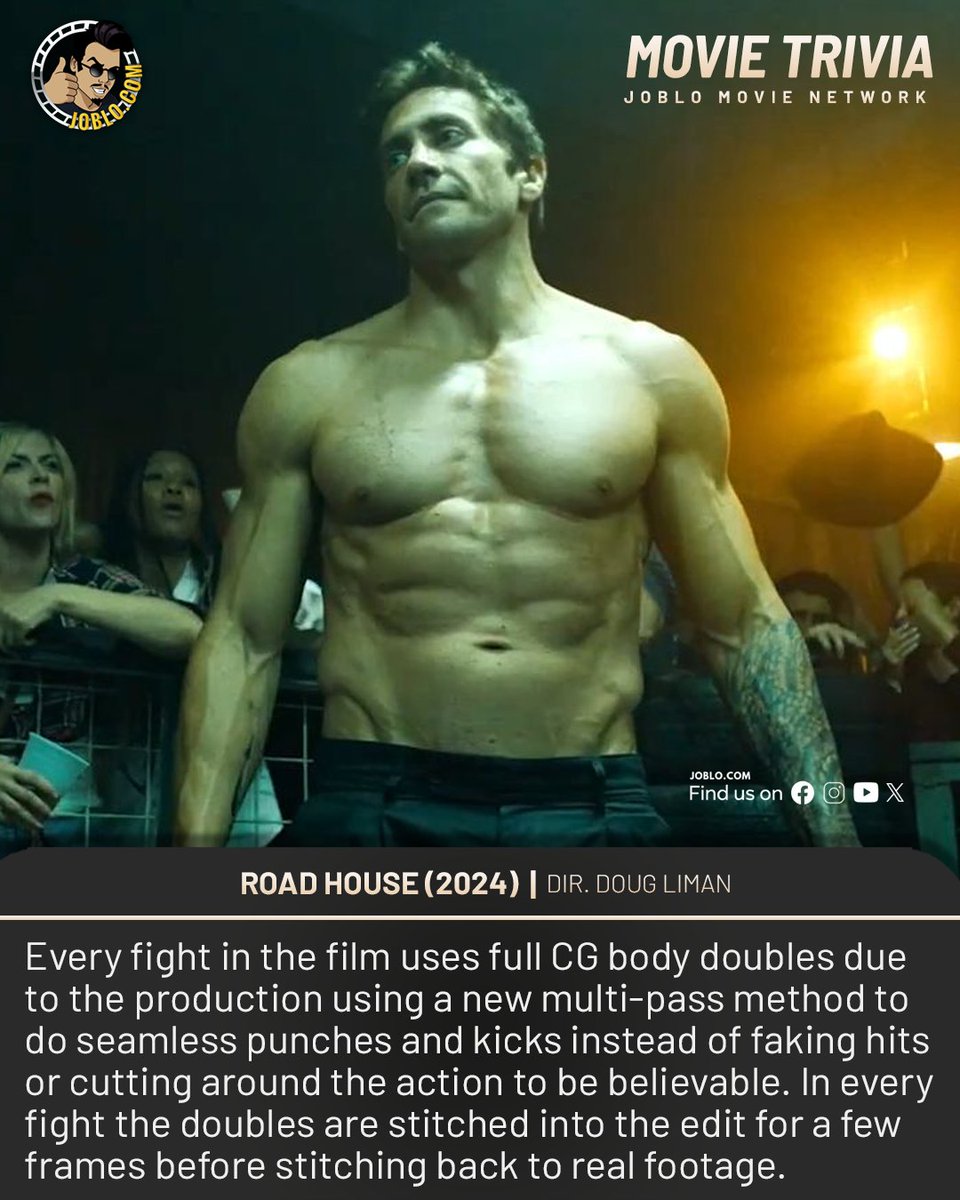Movie Trivia: Road House (2024) 🎥 

#JoBloMovies #JoBloMovieNetwork #movietrivia #RoadHouse #DougLiman