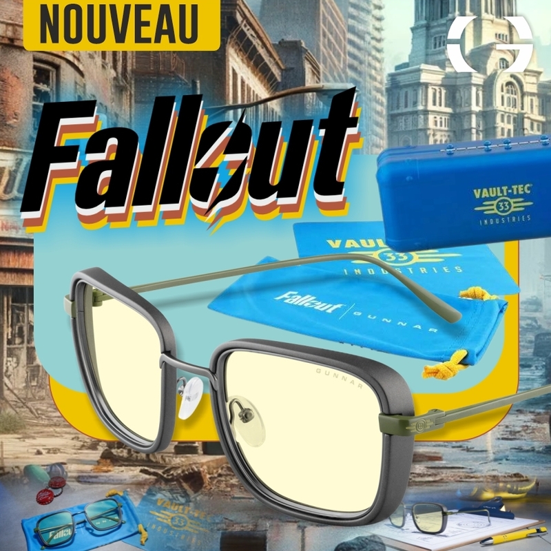 🚨Annonce à tous les survivants🚨 Pour fêter la sortie de la série #FalloutOnPrime, la paire GUNNAR Fallout Vault 33 est arrivée sur le site ! Protégez vos yeux de la lumière bleue nocive lorsque vous explorez les terres désolées 😎 Et avec style !  ➡️ i.mtr.cool/jlhagrlmqs