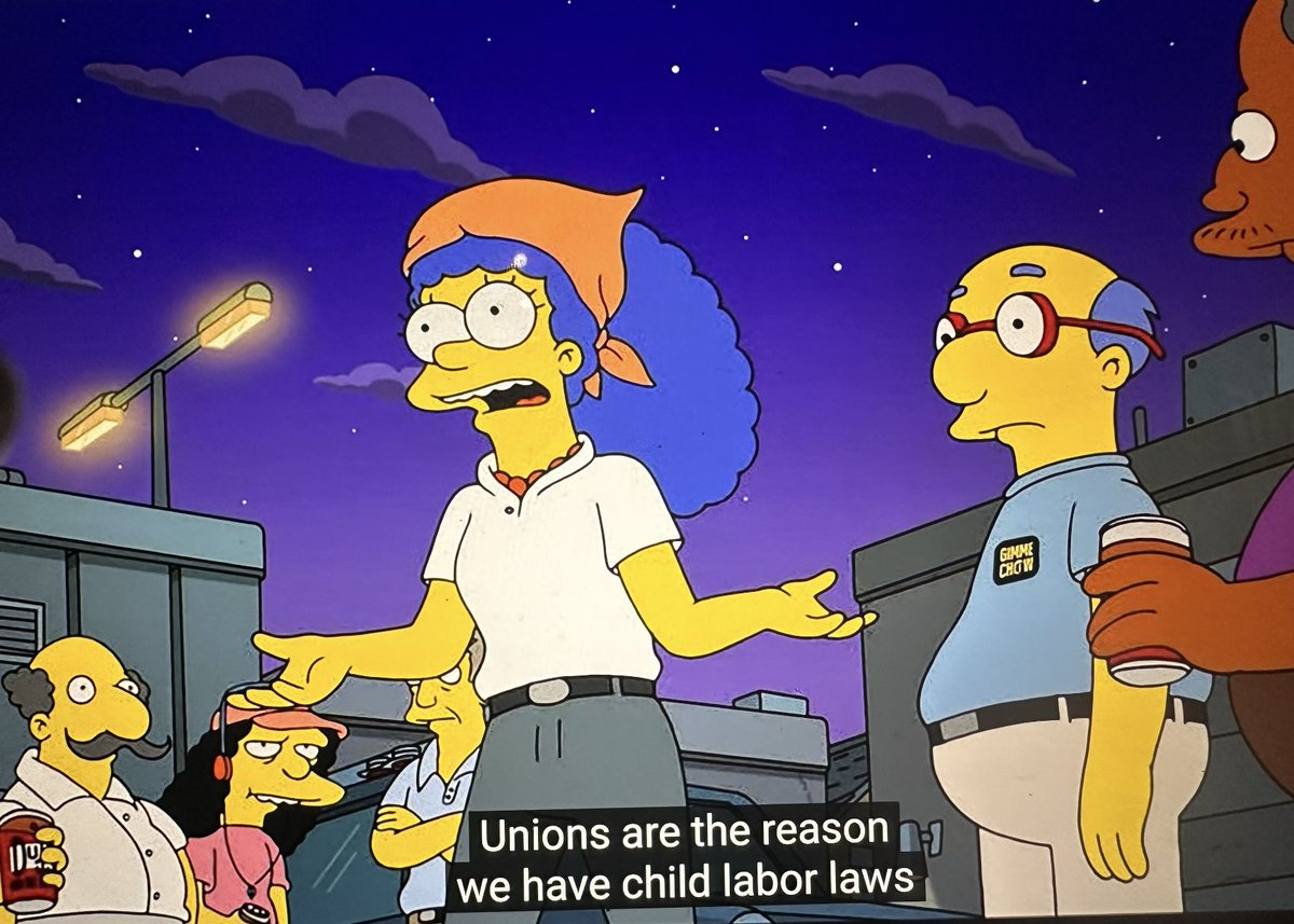 Did you catch the Night of the Living Wage #Simpsons episode that aired last week? Shout out to our union family @animationguild, who worked hard to create such an educational union-themed episode!