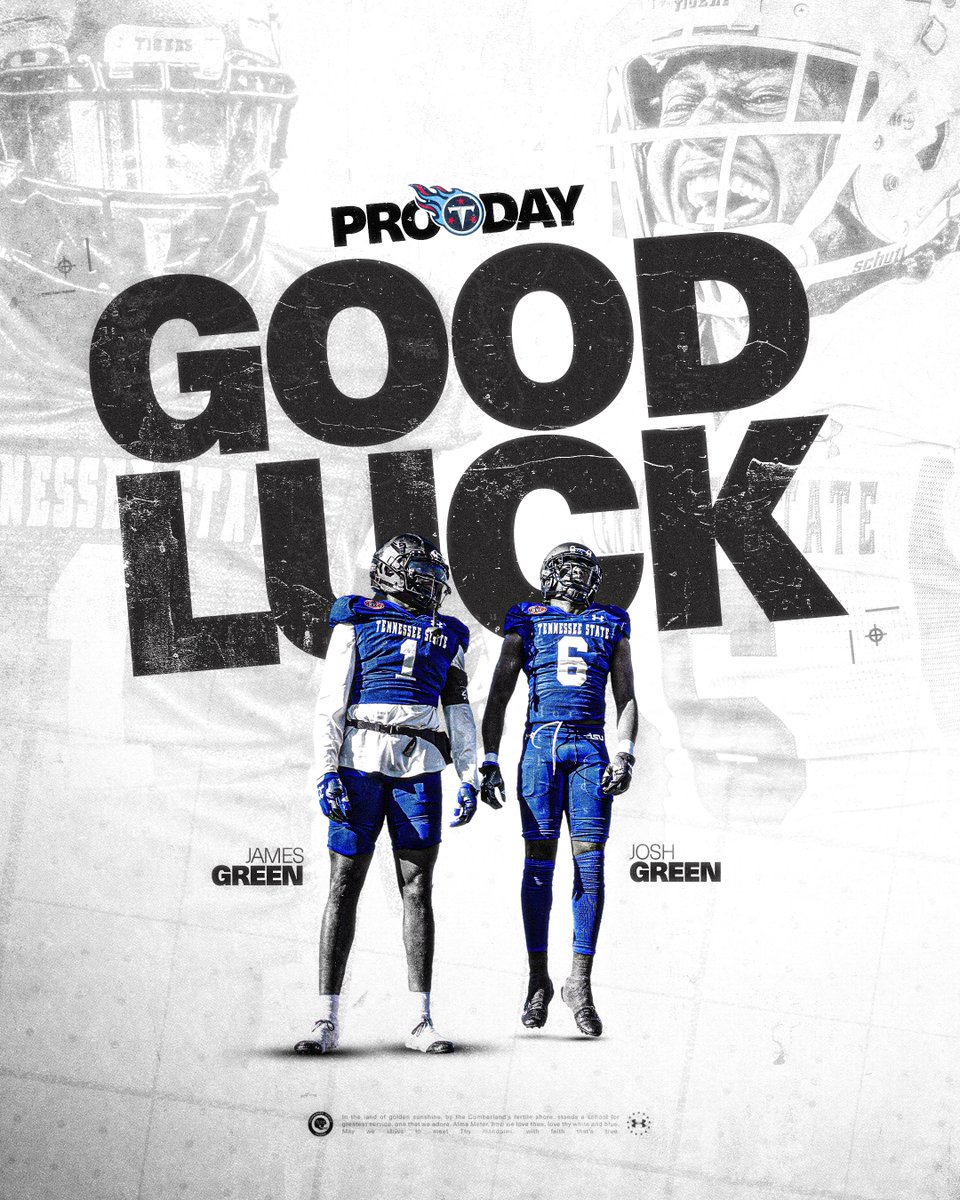 Wishing these 2️⃣ good luck at the @Titans Local Pro Day. @MIAMIJCG26 @J6REEN #RoarCity x #GUTS x #ProTigers